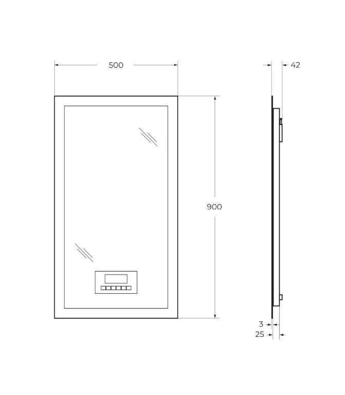 Приобрести cezares зеркало 95х70 см, с led подсветкой, сенсорным включением touch system, антизапотевание, радио, датчик температур 44993