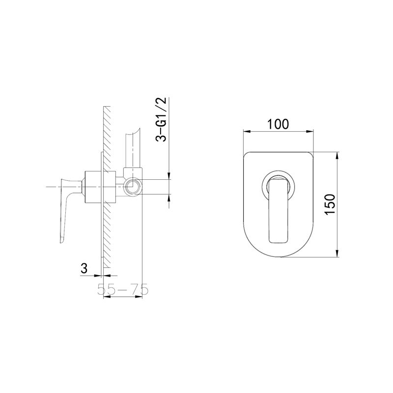 Приобрести смеситель для душа встраиваемый wonzon & woghand shark, хром (ww-484700-cr)