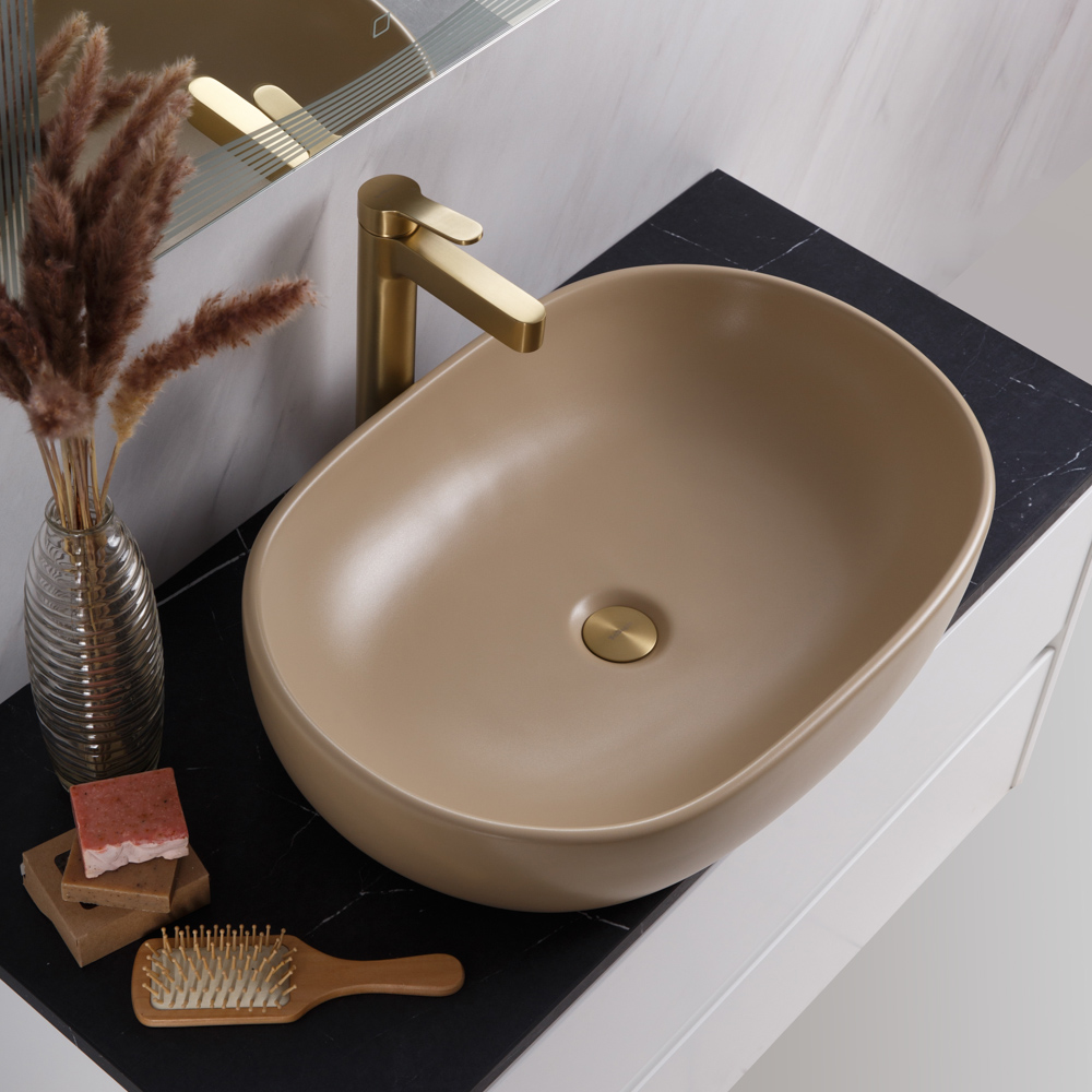 Приобрести belbagno накладная раковина 60х42 см, бежевая матовая bb1084-h316