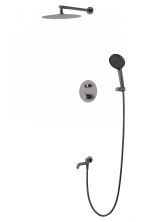 Душевая система с термостатом встраиваемая WONZON & WOGHAND STICK, Темный графит (WW-88929010-BGM)