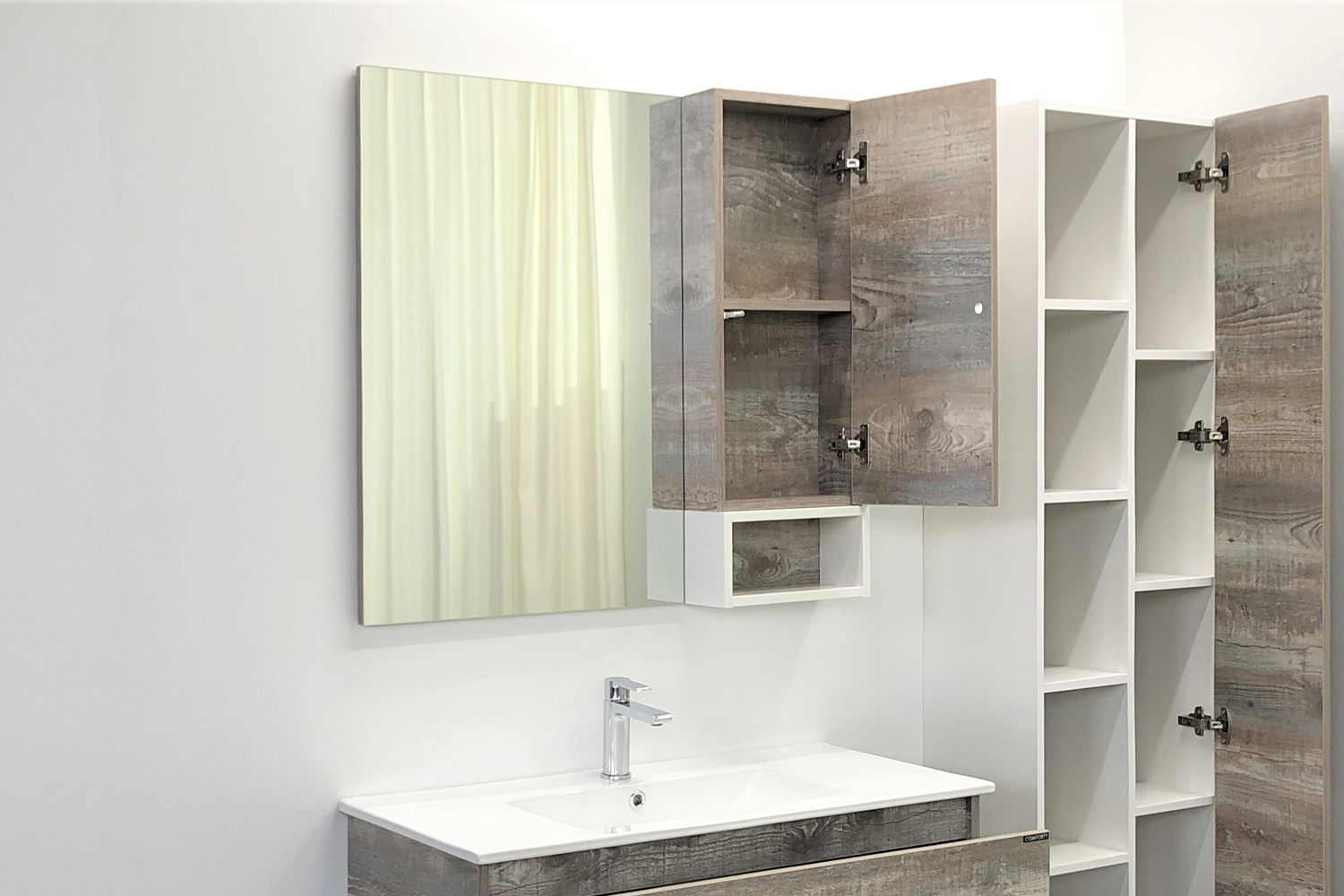 Приобрести сomforty зеркало-шкаф "турин-90" дуб бежевый