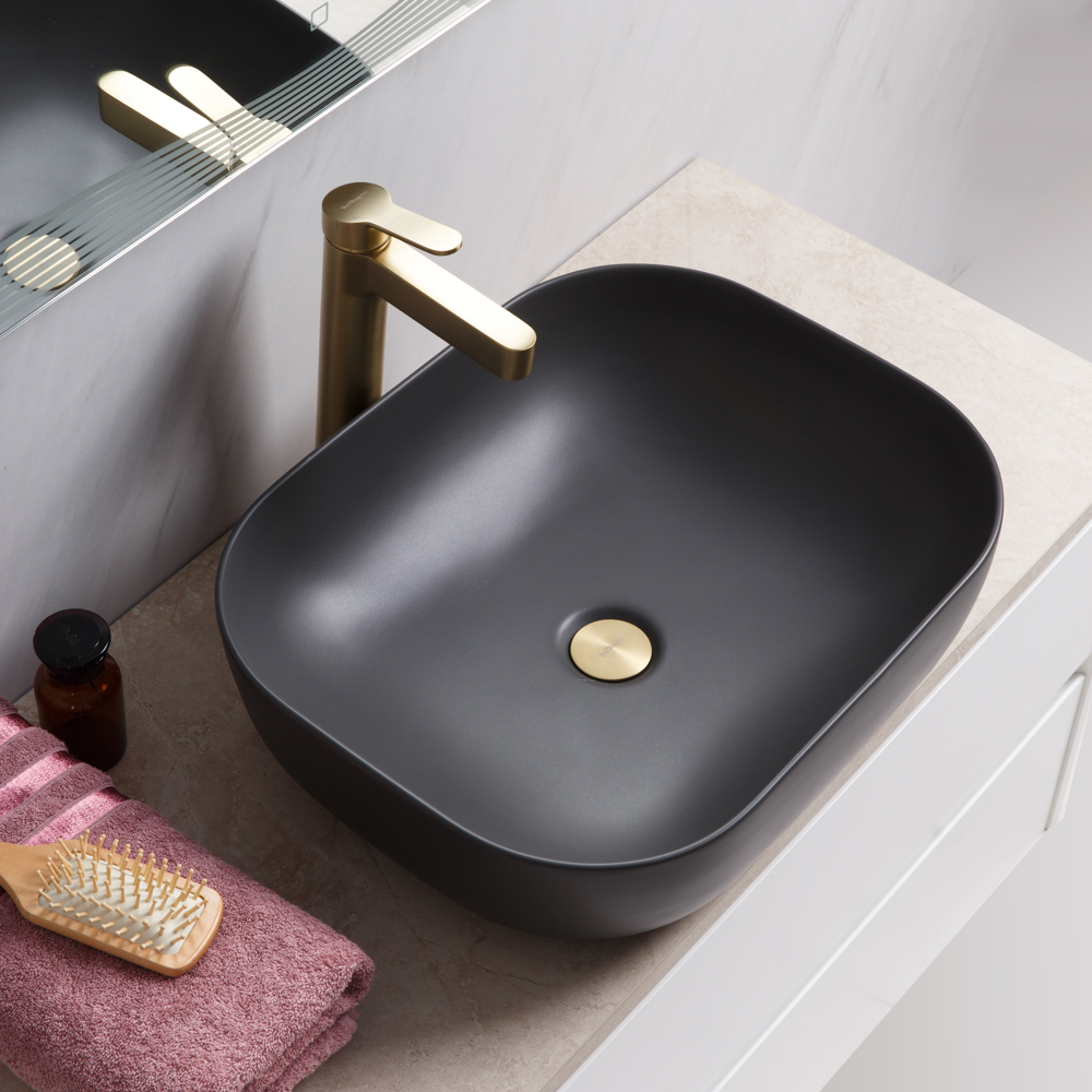 Приобрести belbagno накладная раковина 50х40 см, серая матовая bb1302-h311