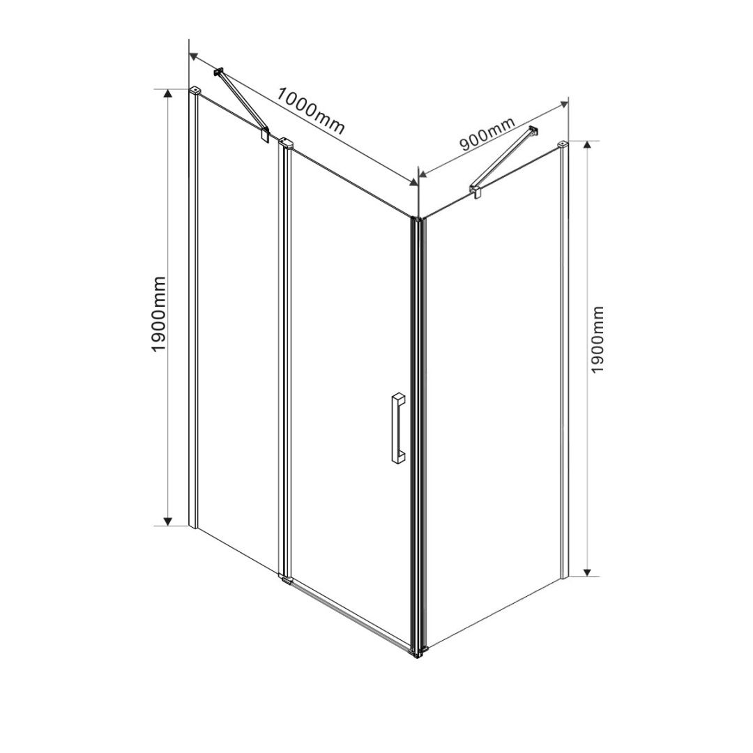 Приобрести vincea душевое ограждение orta 90х100 см, прозрачное, хром vsr-1o9010cl