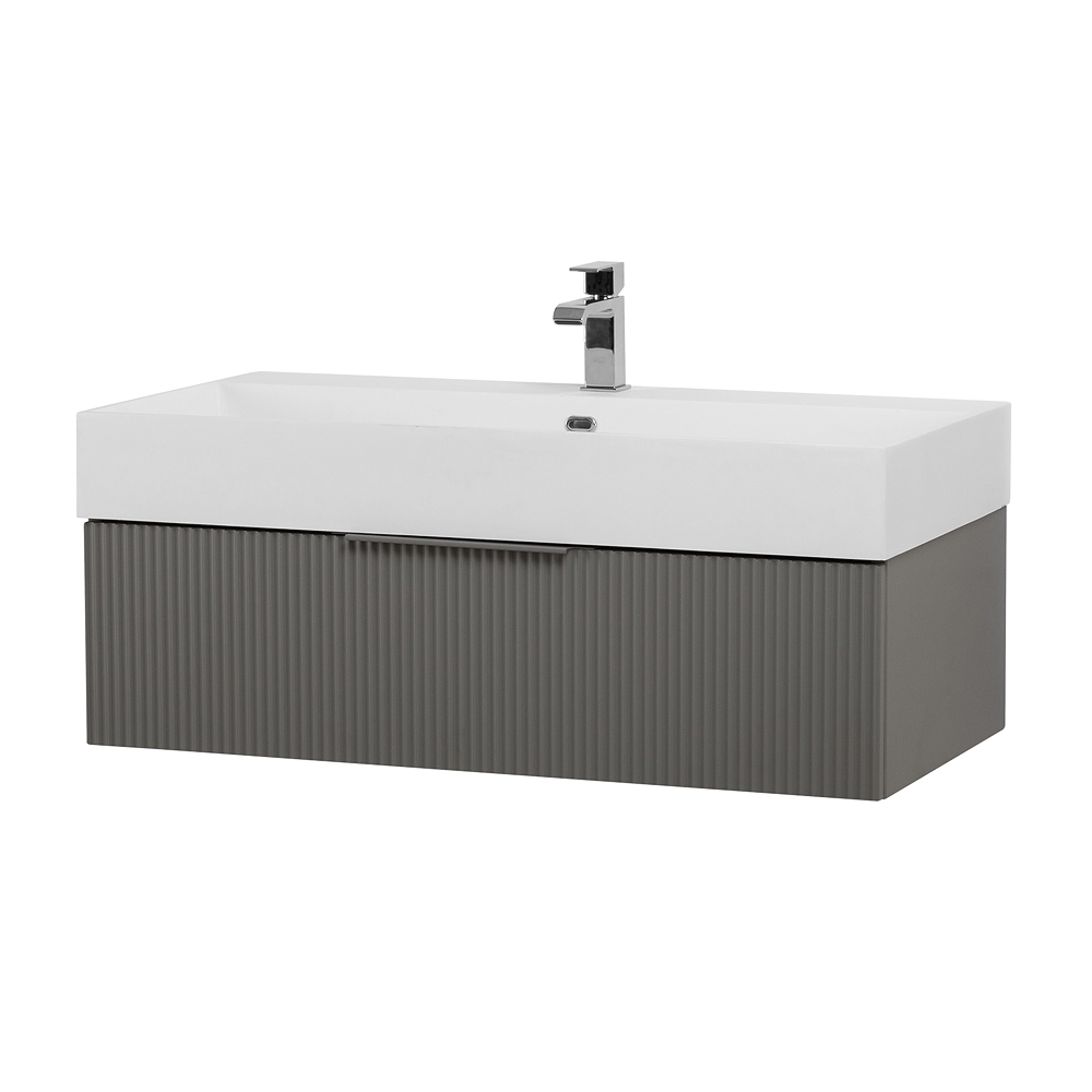 Приобрести cezares тумба подвесная с раковиной premium 90 см plisse grigio nuvola, серая 55424