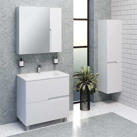 Приобрести aqua de marco тумба напольная с раковиной palermo 80см, два ящика, белый 2080cpal/h; 280palermo