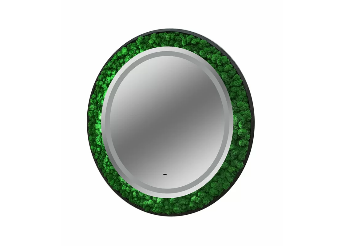 Приобрести continent зеркало с подсветкой forest 80х80 см, натуральный стабилизированный мох