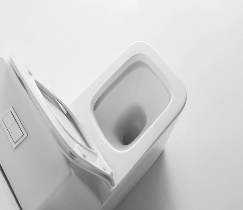 Приобрести унитаз напольный, безободковый с сиденьем ceramalux rimless 2170