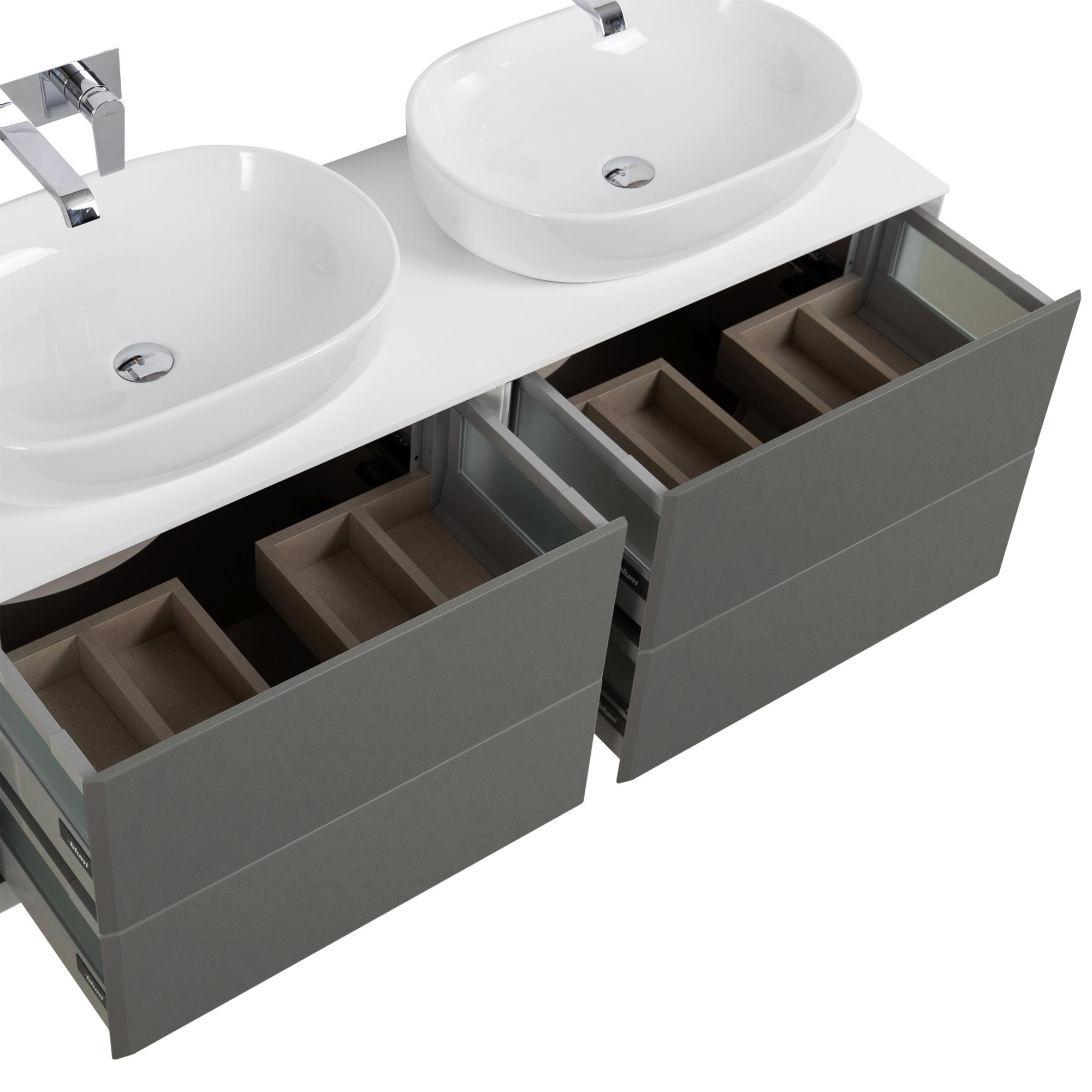 Приобрести cezares тумба со столешницей подвесная bellagio 140 см grigio nuvola, серая 55301