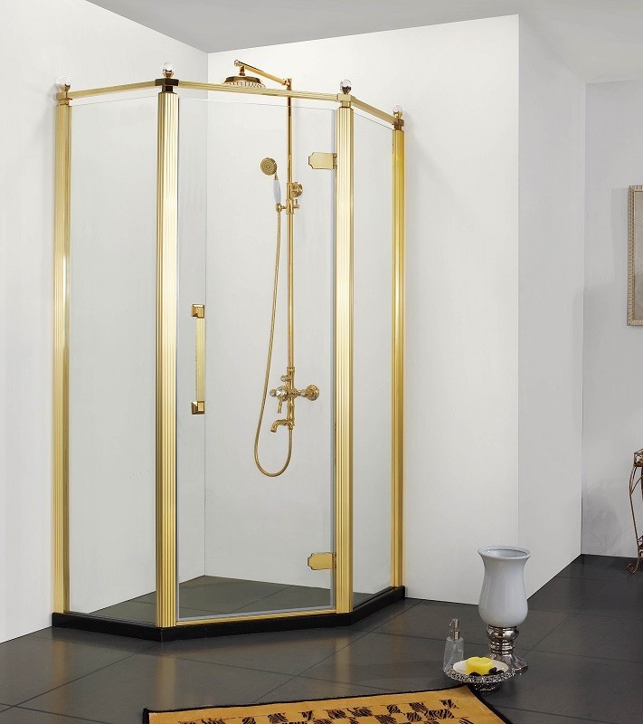 Приобрести душевое ограждение azario ontario az-nbb3231 100x100 см золото, прозрачное
