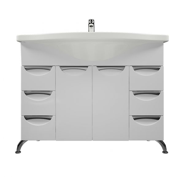 Приобрести mirsant тумба напольная камилла 100 см с раковиной эльбрус 100, белая ут000004929