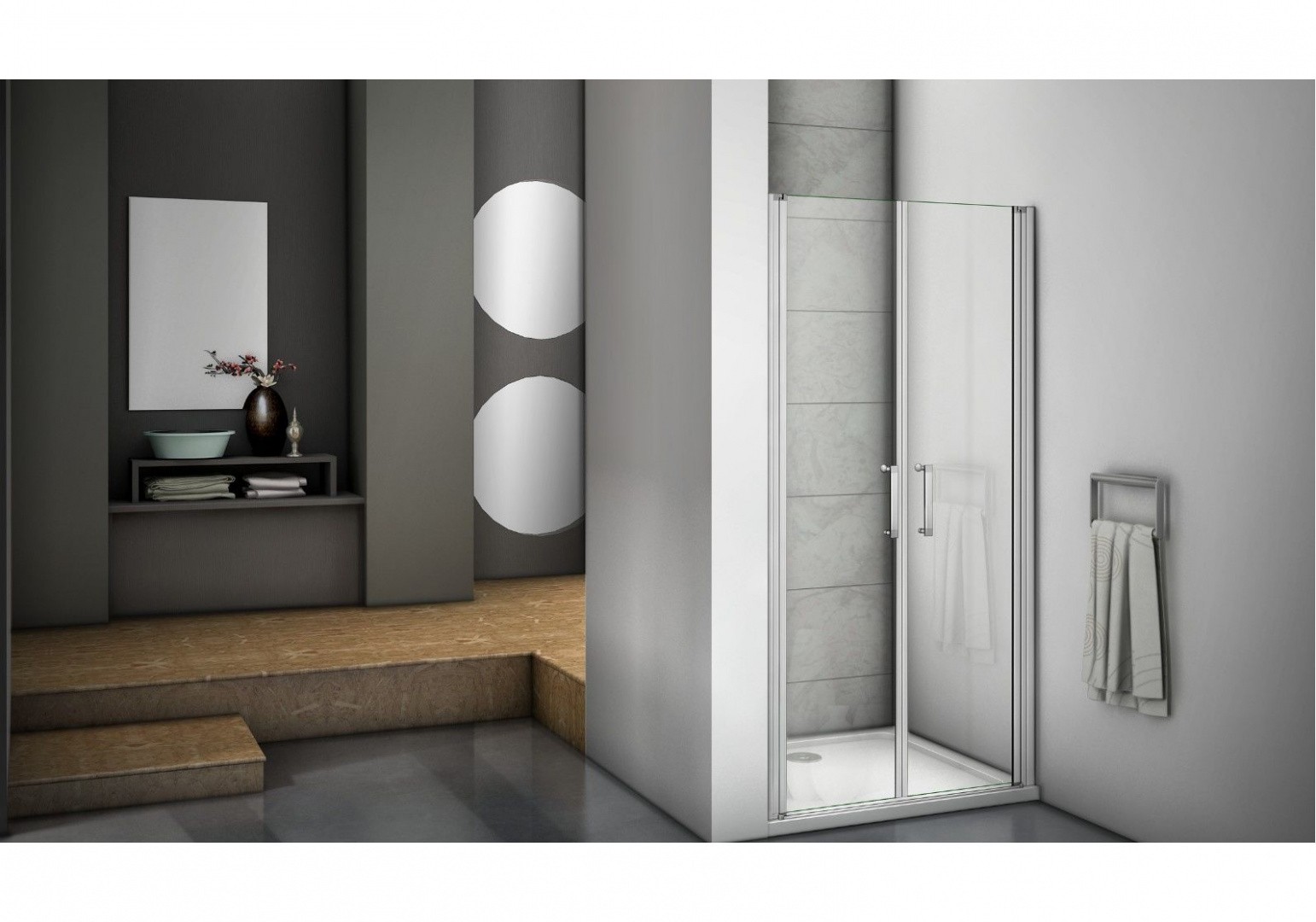 Приобрести bas дверь душевая mokka sd-90-c-we 90 см алюминий/прозрачное