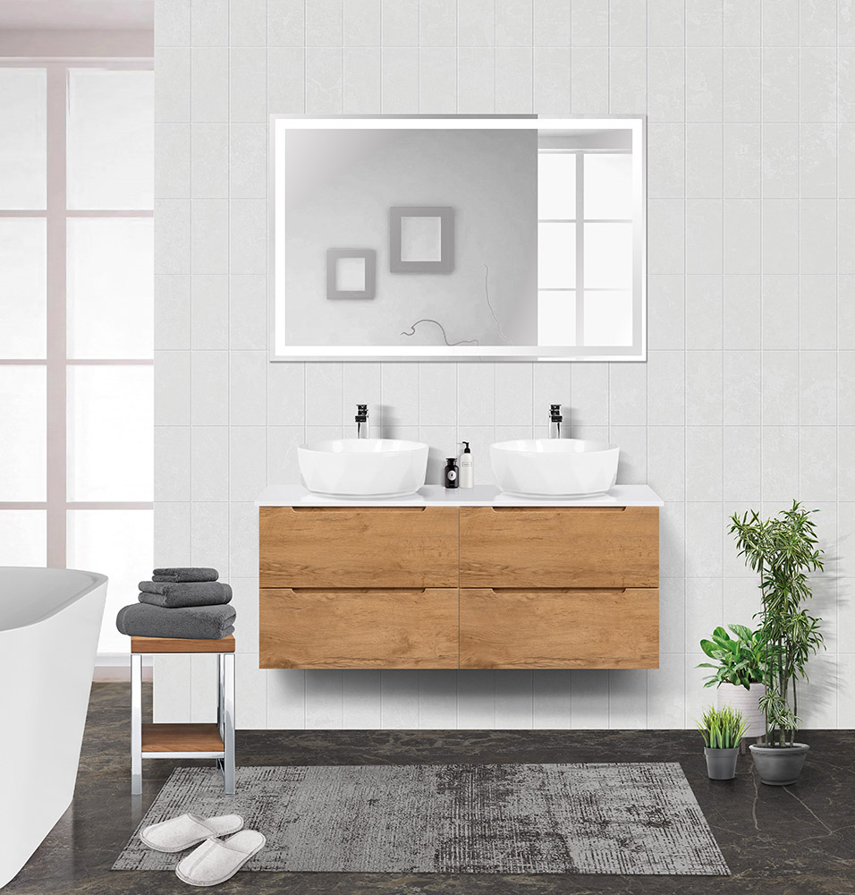 Приобрести belbagno тумба со столешницей etna 140 см, подвесная rovere nature