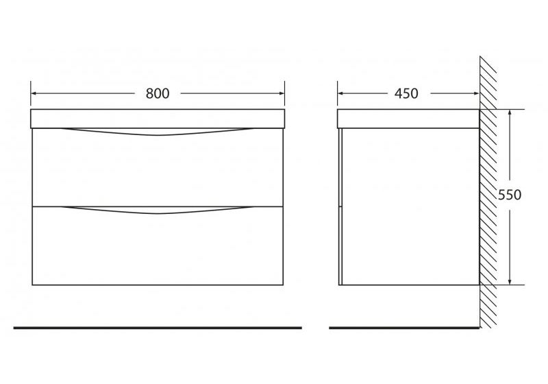 Приобрести тумба подвесная с раковиной belbagno marino-800-2c-so-rn-p 80 см, rovere nature