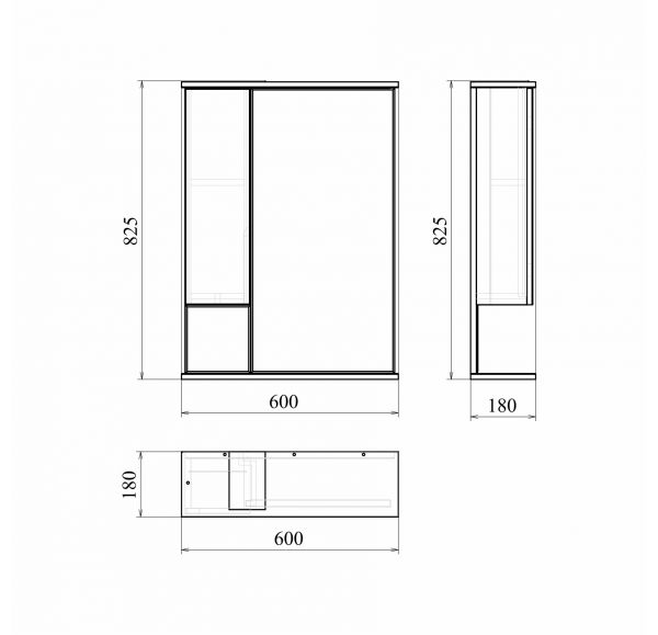 Приобрести mirsant зеркало шкаф soho 60 см, led подсветка, белый, левый ут000083891