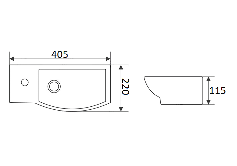 Приобрести раковина подвесная ceramalux 40 см 7947armb, чёрный