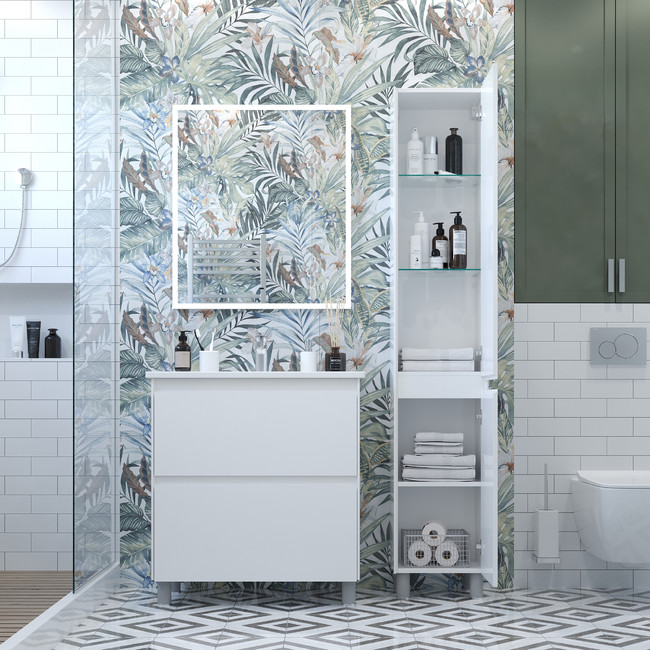 Приобрести briz пенал напольный asti 35 см, белый , левый п-35