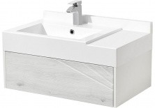 Тумба подвесная с раковиной-столешницей Акватон Сакура 80 см 1A236401SKW80;1A71993KSK010, белый/ольха наварра