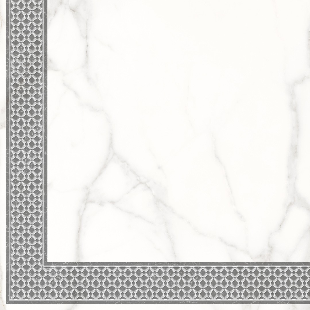 Приобрести декор напольный lb-ceramics каррара нова 45х45 см, белый\серый, угол