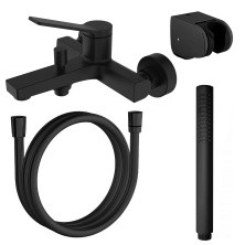 Azario Смеситель для ванны Vise с ручным душем, черный AZ-VSA238330PA