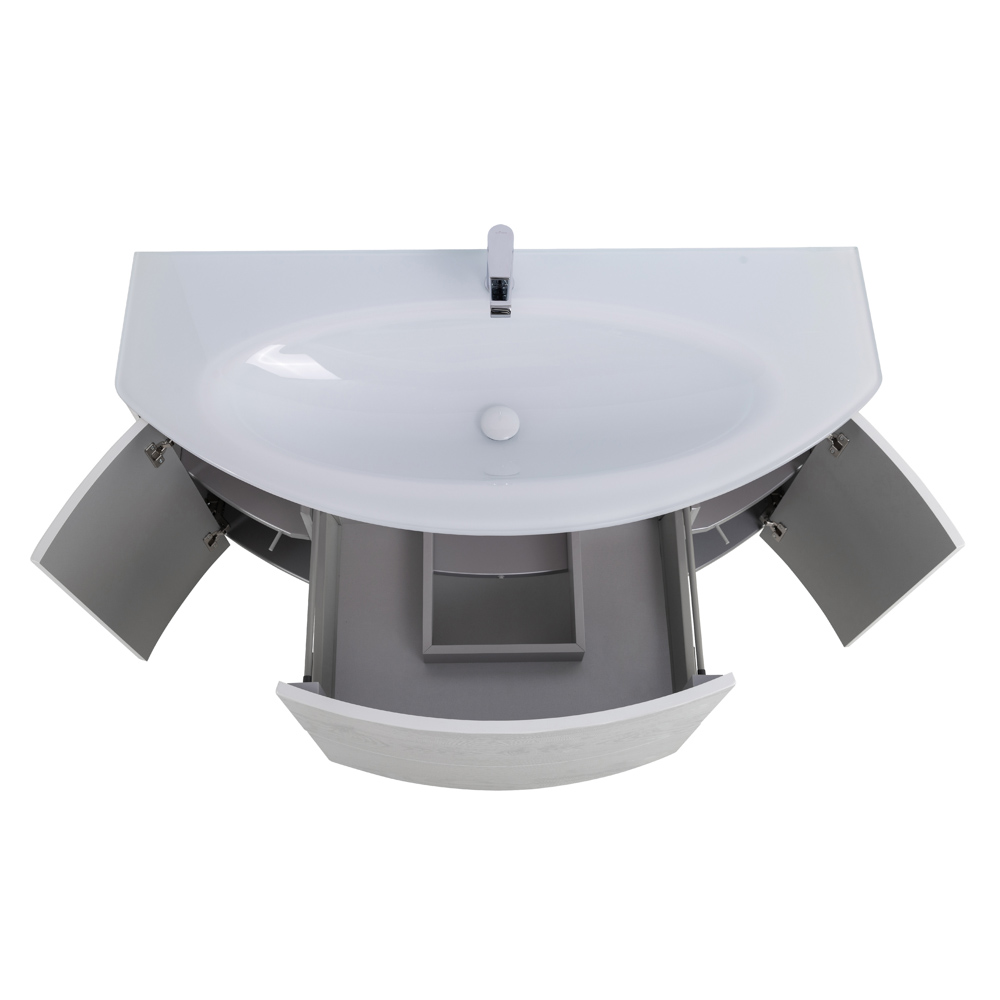 Приобрести cezares тумба подвесная с раковиной eden 121 см frassino bianco,стекло, светло серая 54418