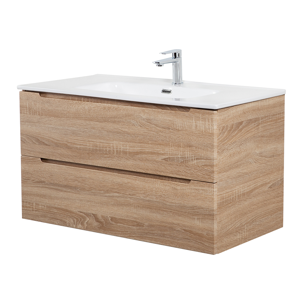 Приобрести belbagno тумба с раковиной etna 100 см, подвесная rovere bianco, белая раковина