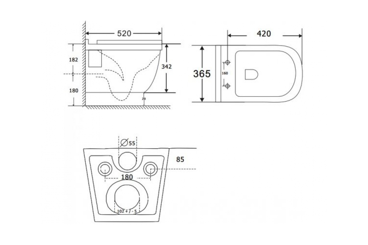 Приобрести aquanet подвесной унитаз rimless glide-w cl-11042
