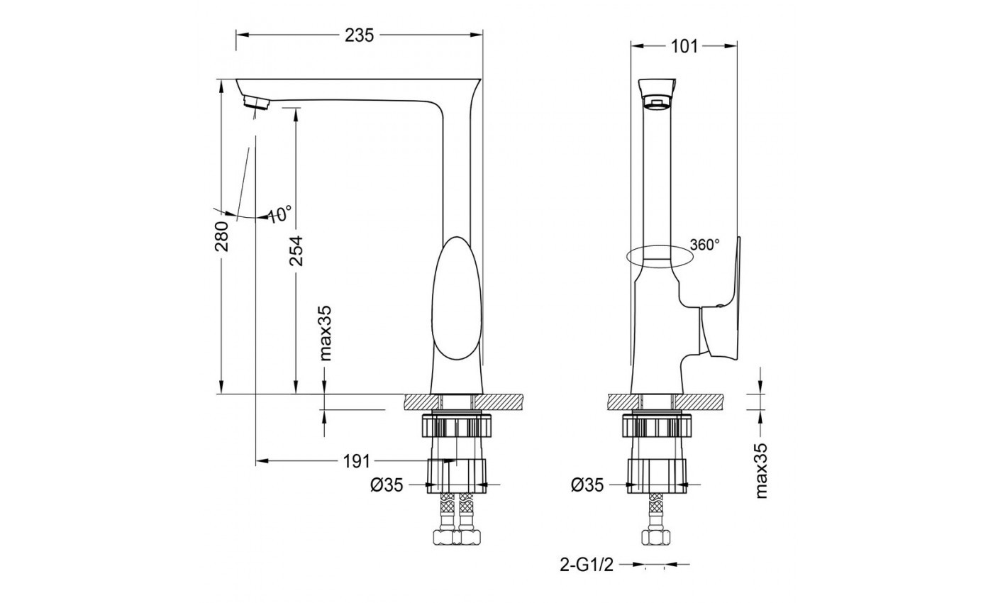 Приобрести lemark смеситель для кухни nero, хром lm0205c