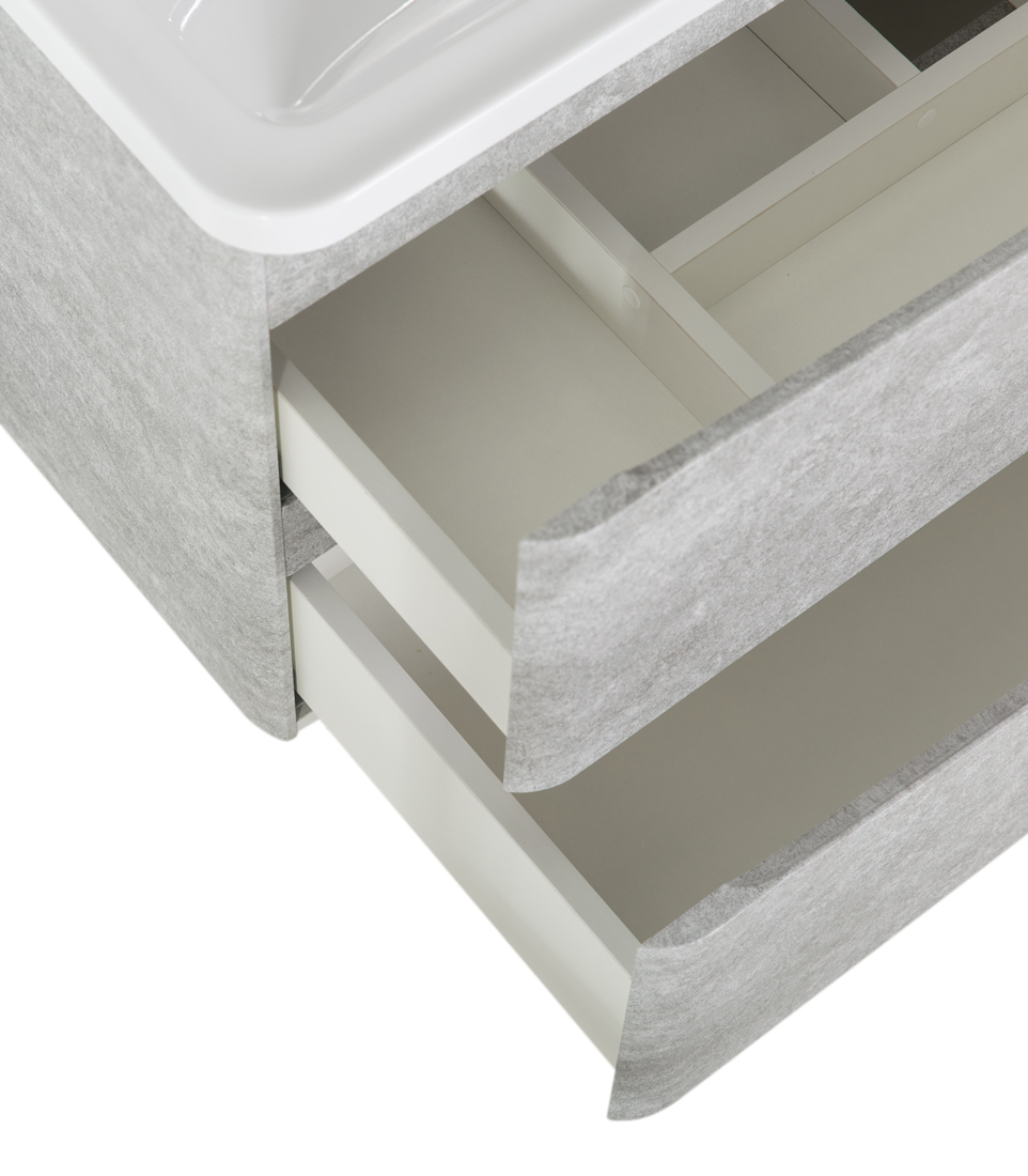 Приобрести belbagno тумба с раковиной acqua 100 см, подвесная cemento verona grigio, белая раковина