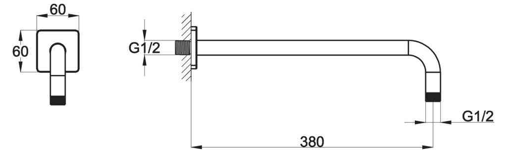 Приобрести belbagno кронштейн для верхнего душа carin, хром car-dat-crm