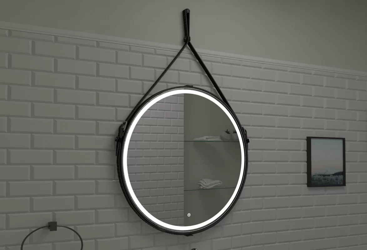 Приобрести continent зеркало с подсветкой millenium brown 80х80 см, черное