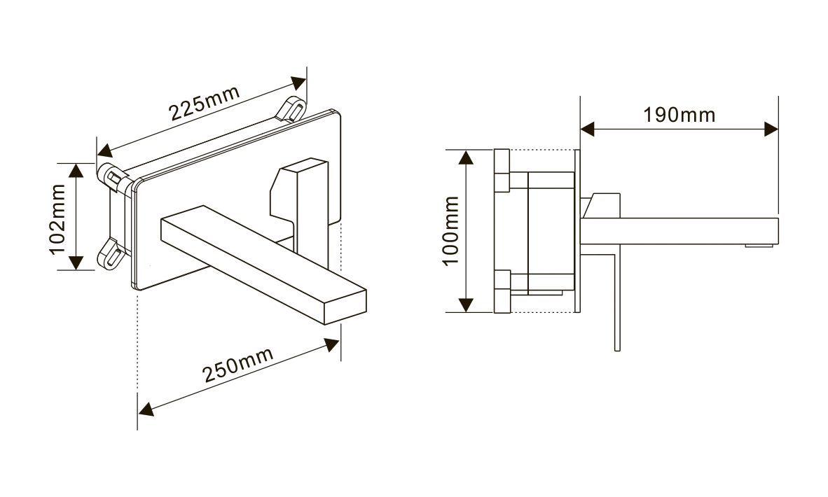 Приобрести hayzburg настенный смеситель для раковины, кофеин hb-1003ca