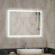 Continent Зеркало с подсветкой Mercury 80х60 см, сенсорный включатель, белое