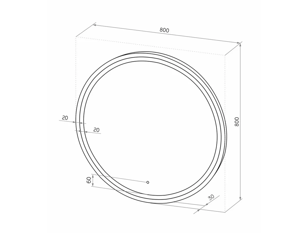 Приобрести continent зеркало с подсветкой style black 80х80 см, черный