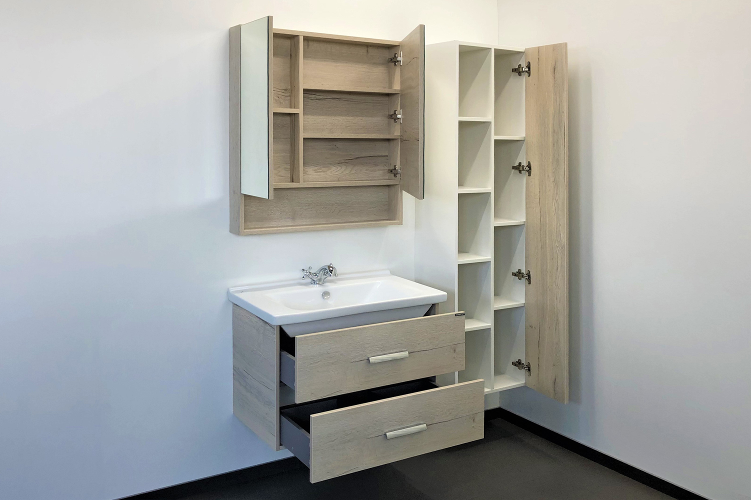 Приобрести сomforty зеркало-шкаф "парма-80" дуб дымчатый