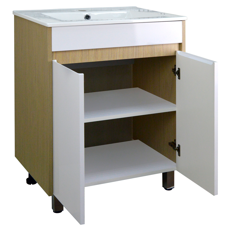 Приобрести loranto тумба стиль stella 60н 620х810х470 дуб дымчатый/белый, под раковину leon 7506-60 (cs00076454)