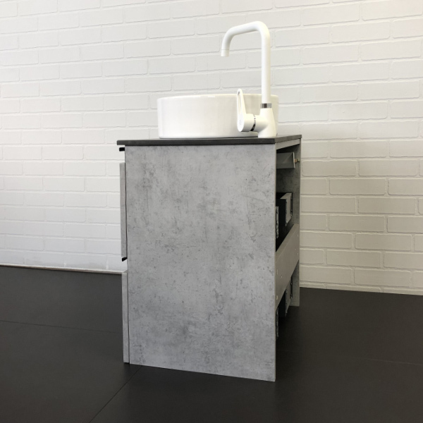 Приобрести сomforty тумба со столешницей и раковиной "эдинбург-60-2", светлый бетон с отверстием под смеситель