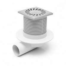 Душевой трап AZARIO D50 (боковой слив) с решеткой SUN 10х10см