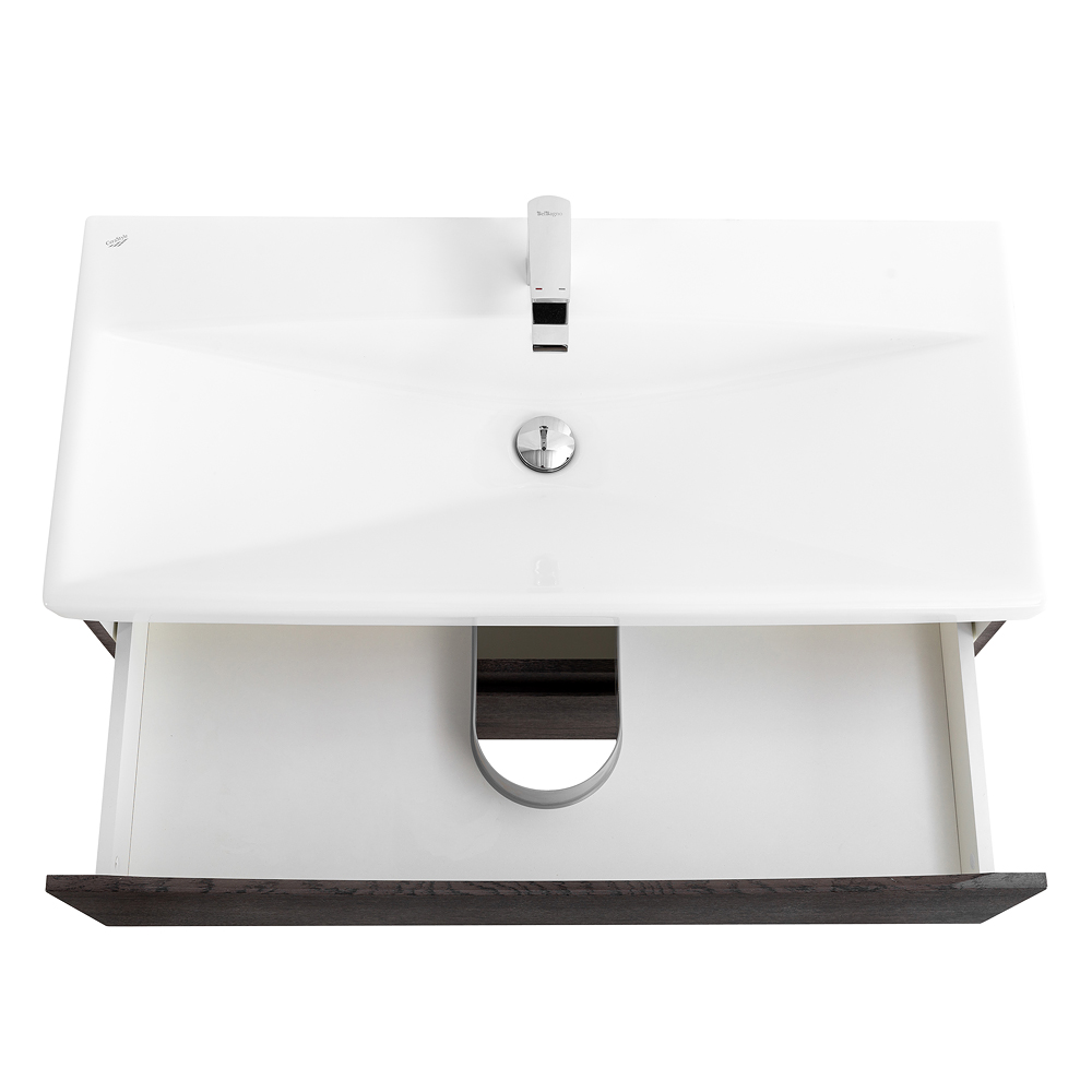 Приобрести belbagno тумба с раковиной marino-cer 100 см, подвесная rovere nature grigio, белая раковина