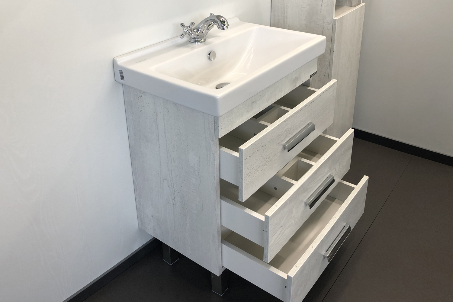 Приобрести сomforty тумба с раковиной "никосия-60н" дуб белый