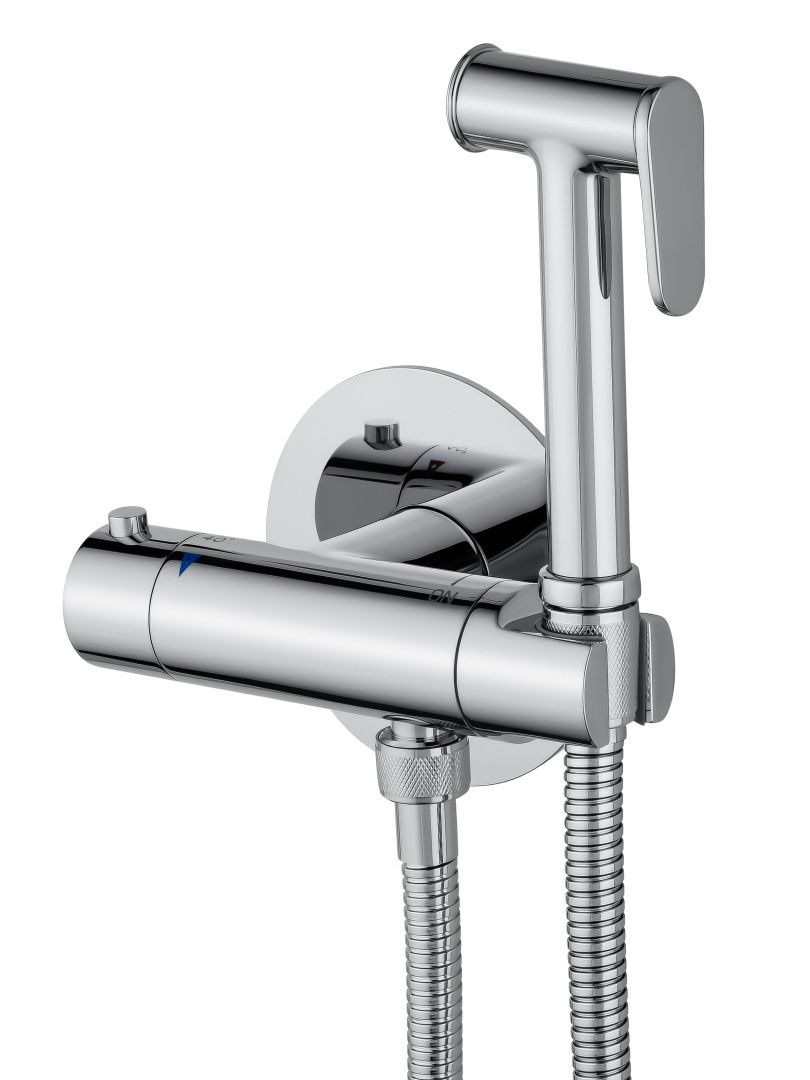 Приобрести смеситель с гигиеническим душем и термостатом встраиваемый wonzon & woghand, хром (ww-88819902-cr)