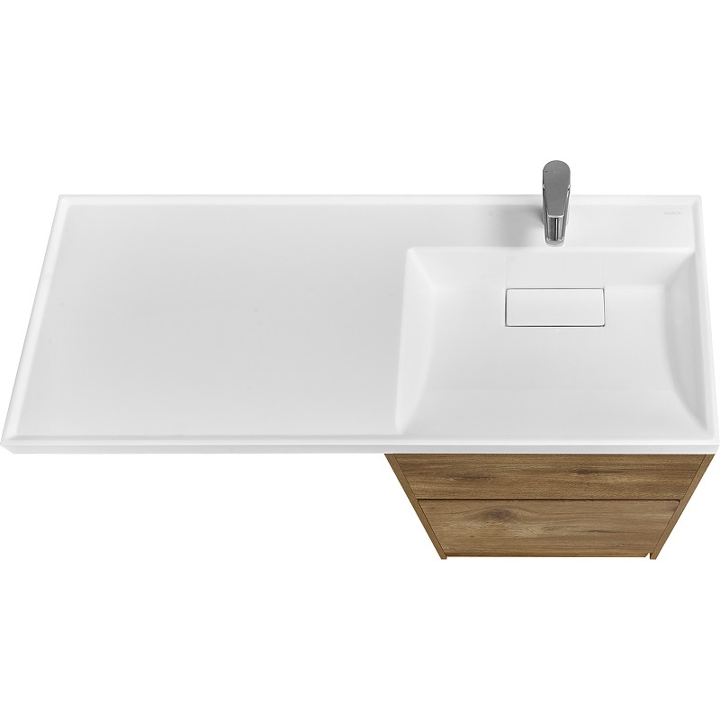 Приобрести тумба напольная с раковиной-столешницей акватон лондри 120 r/l, дуб рустикальный