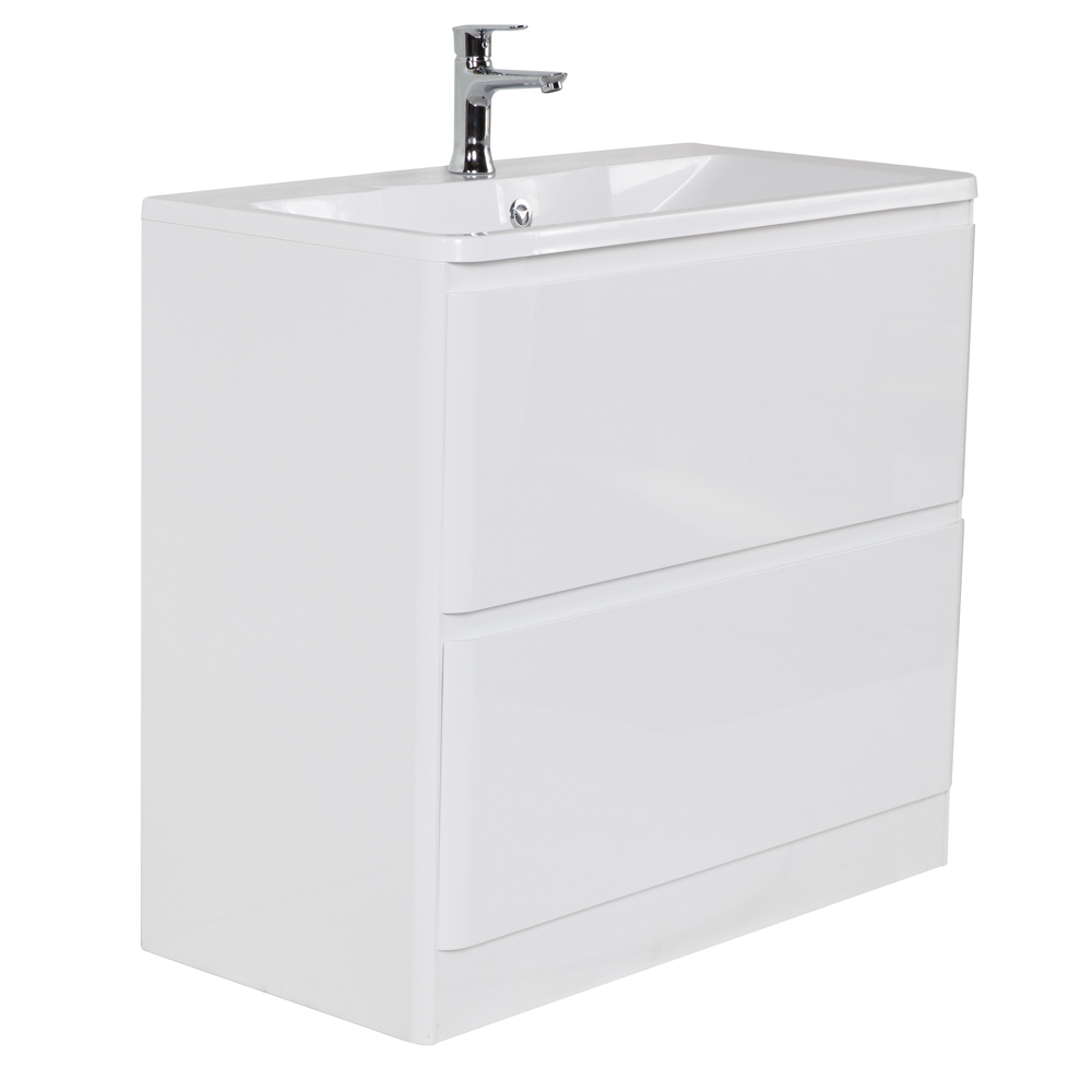 Приобрести belbagno тумба с раковиной albano 80 см, напольная bianco lucido, белая раковина