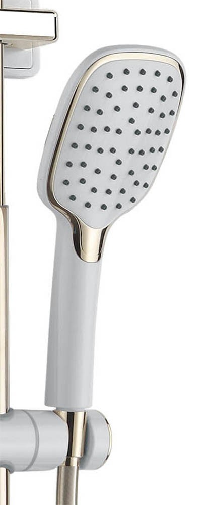 Приобрести душевая система azario с поворотным изливом, керамический картридж, белый/золото