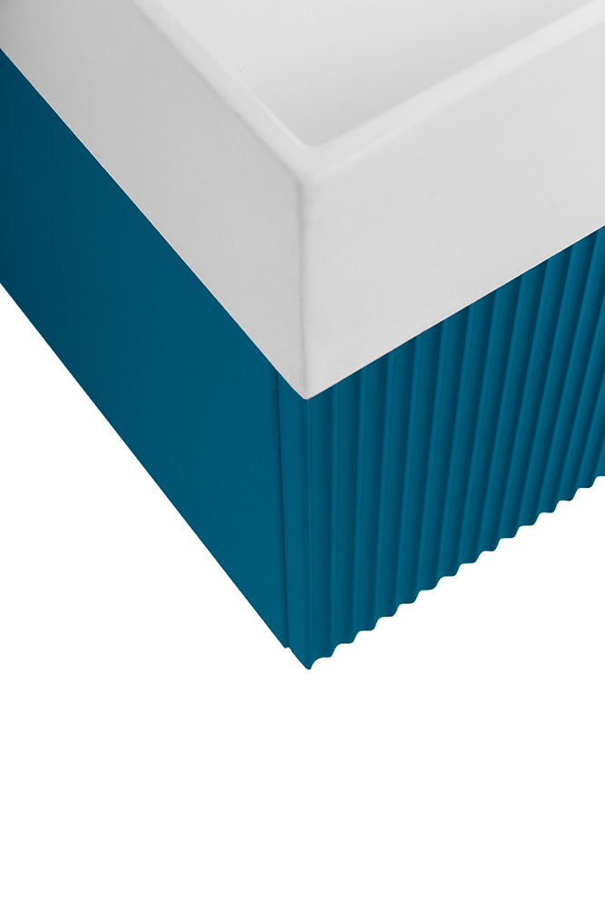 Приобрести cezares тумба подвесная с раковиной premium 90 см plisse blu petrolio, голубая 44423