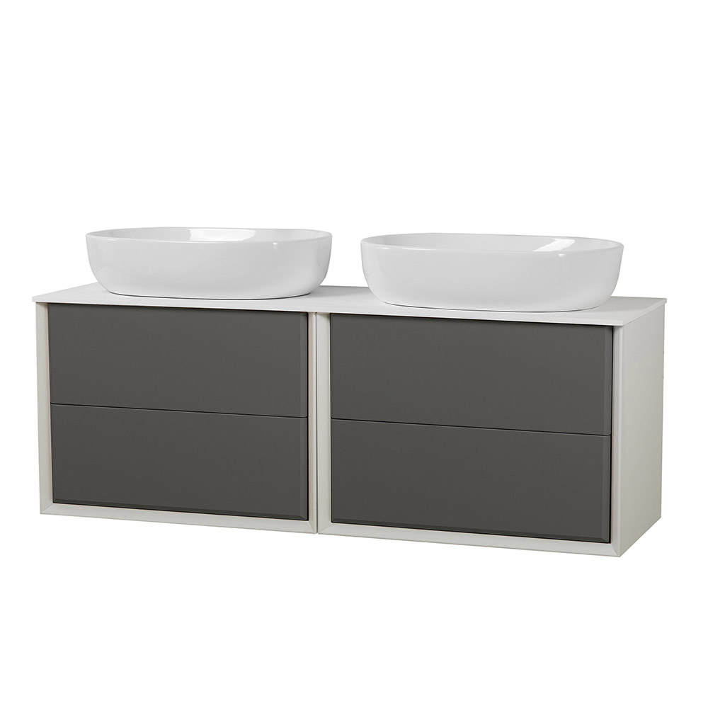 Приобрести cezares тумба со столешницей подвесная bellagio 140 см grigio nuvola, серая 55301