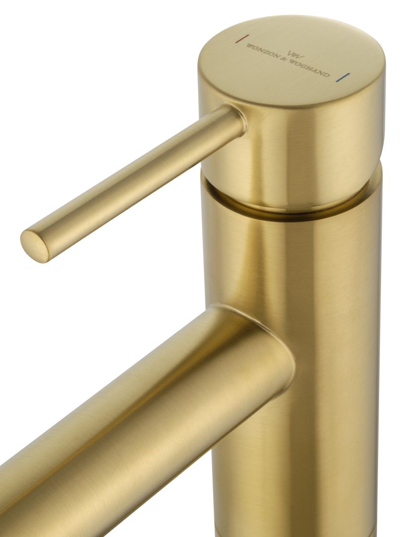 Приобрести смеситель для раковины напольного монтажа wonzon & woghand stick, брашированное золото (ww-88649905-bg)
