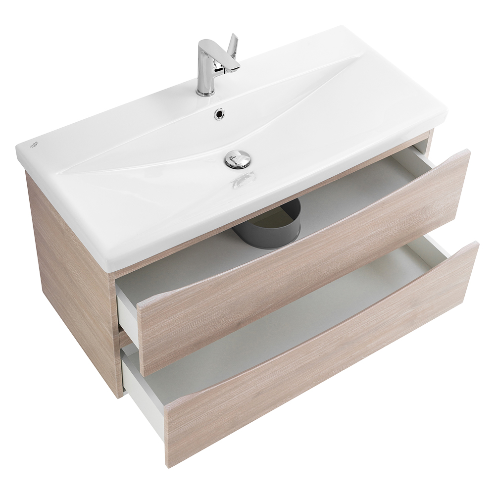 Приобрести belbagno тумба с раковиной marino-cer 80 см, подвесная rovere grigio, белая раковина