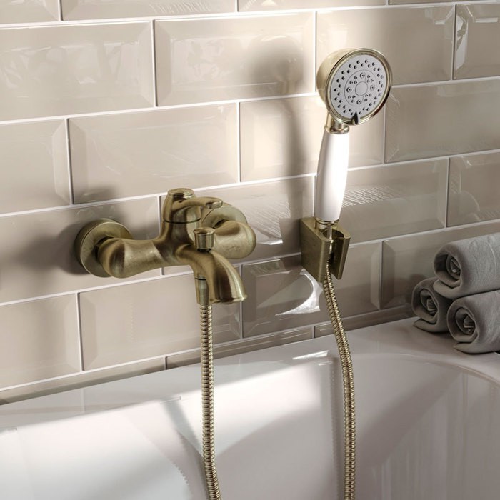 Приобрести iddis душевая лейка oldie 3f, 245мм, трехрежимная, бронза\белый old3f01i18