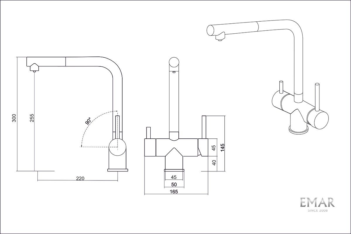 Приобрести emar смеситель для кухни, медь ecb - 7017 pvd golden