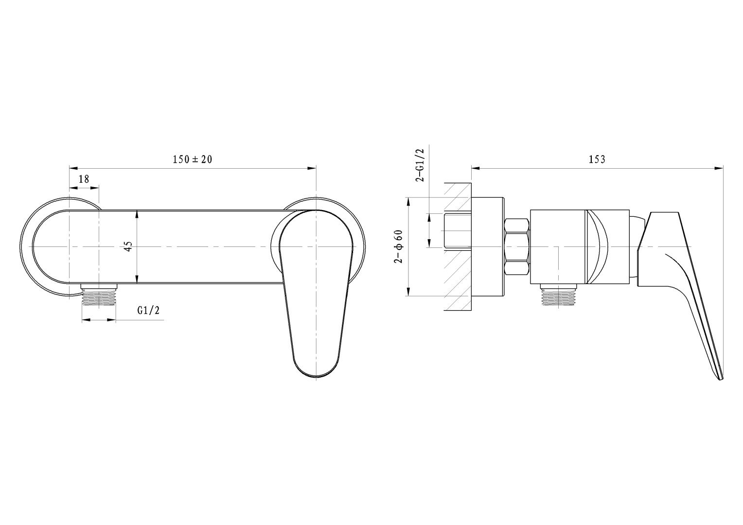 Приобрести смеситель для душа wonzon & woghand balance, хром (ww-054101-cr)